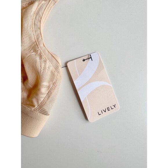 NWT LIVELY Toasted Almond Sheer Plunging Lace Triangle Bralette Bra, Size S - Picture 6 of 15